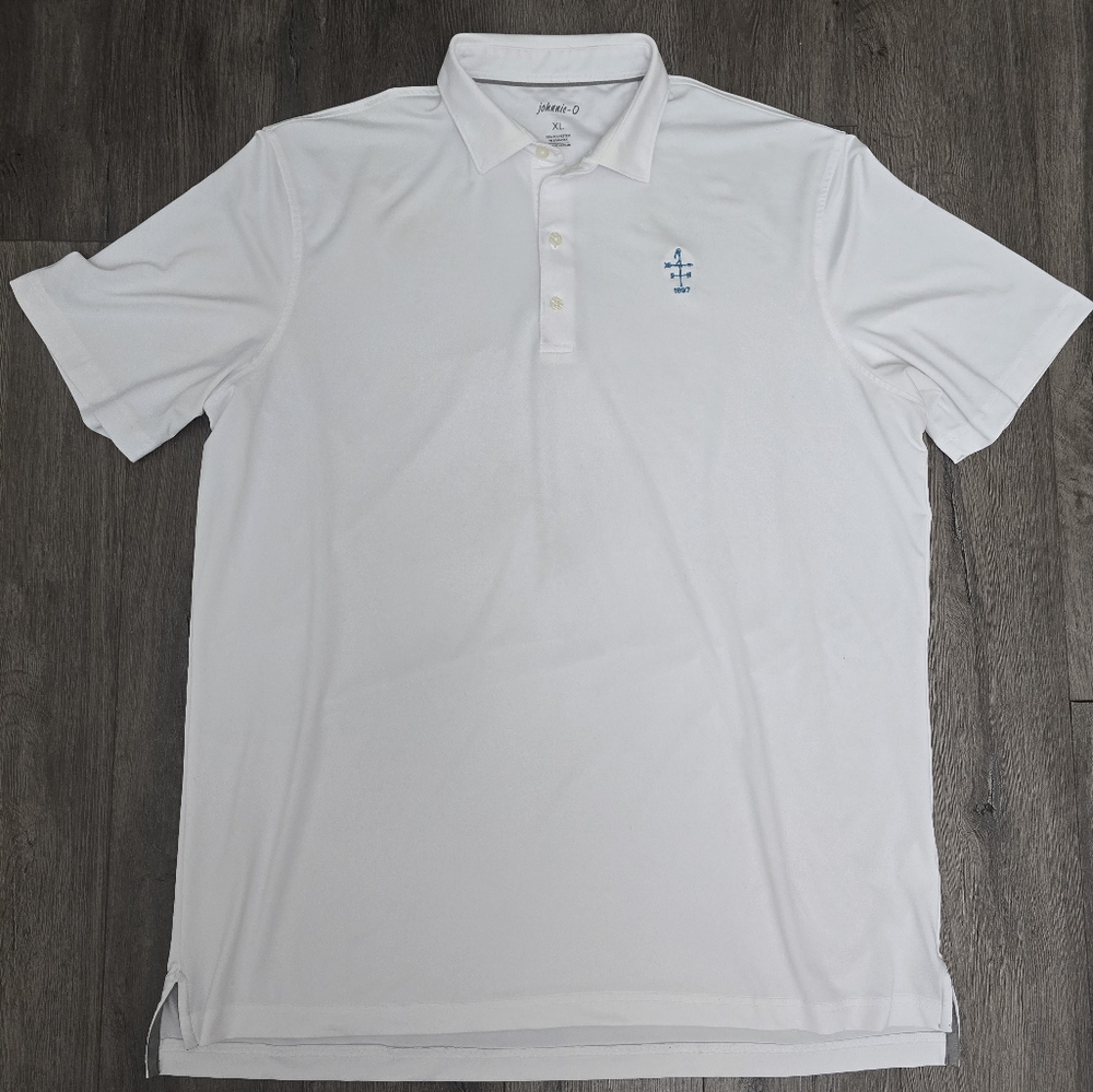 Johnnie-O Performance Polo Mens Size XL White Lightweight Golf Sport Athletic